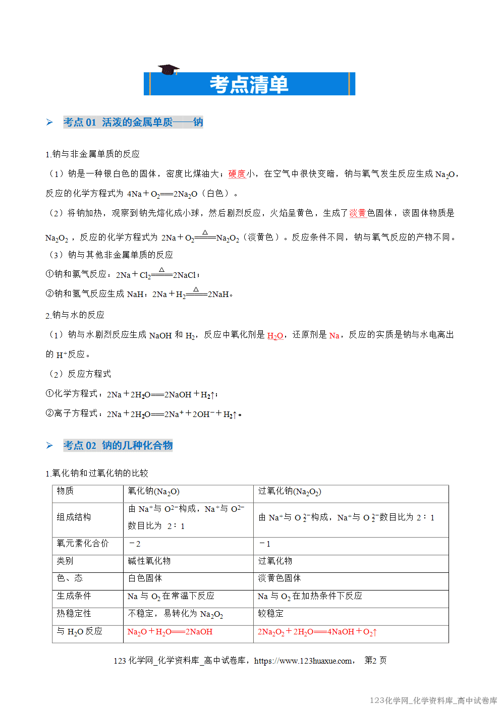 2025~2026学年高一化学上学期考点大串讲第一章物质及其变化期中知识清单教师版