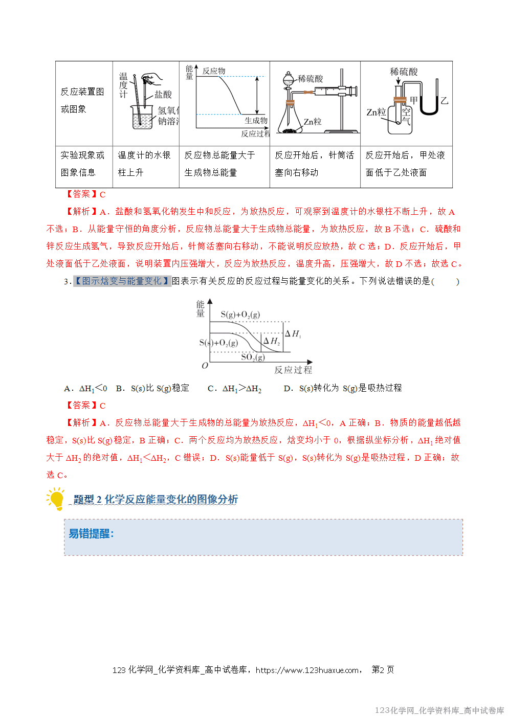 2025~2026学年高二化学上学期期中考试复习考点大串讲专题01化学反应的热效应专项训练教师版